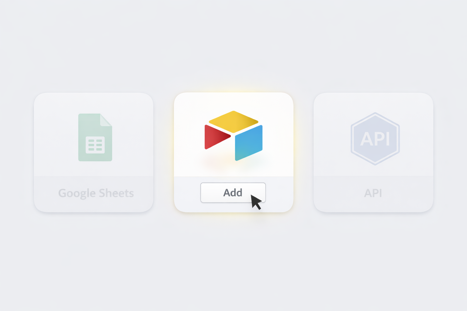 Connect data sources - Airtable, Google Sheets, or API