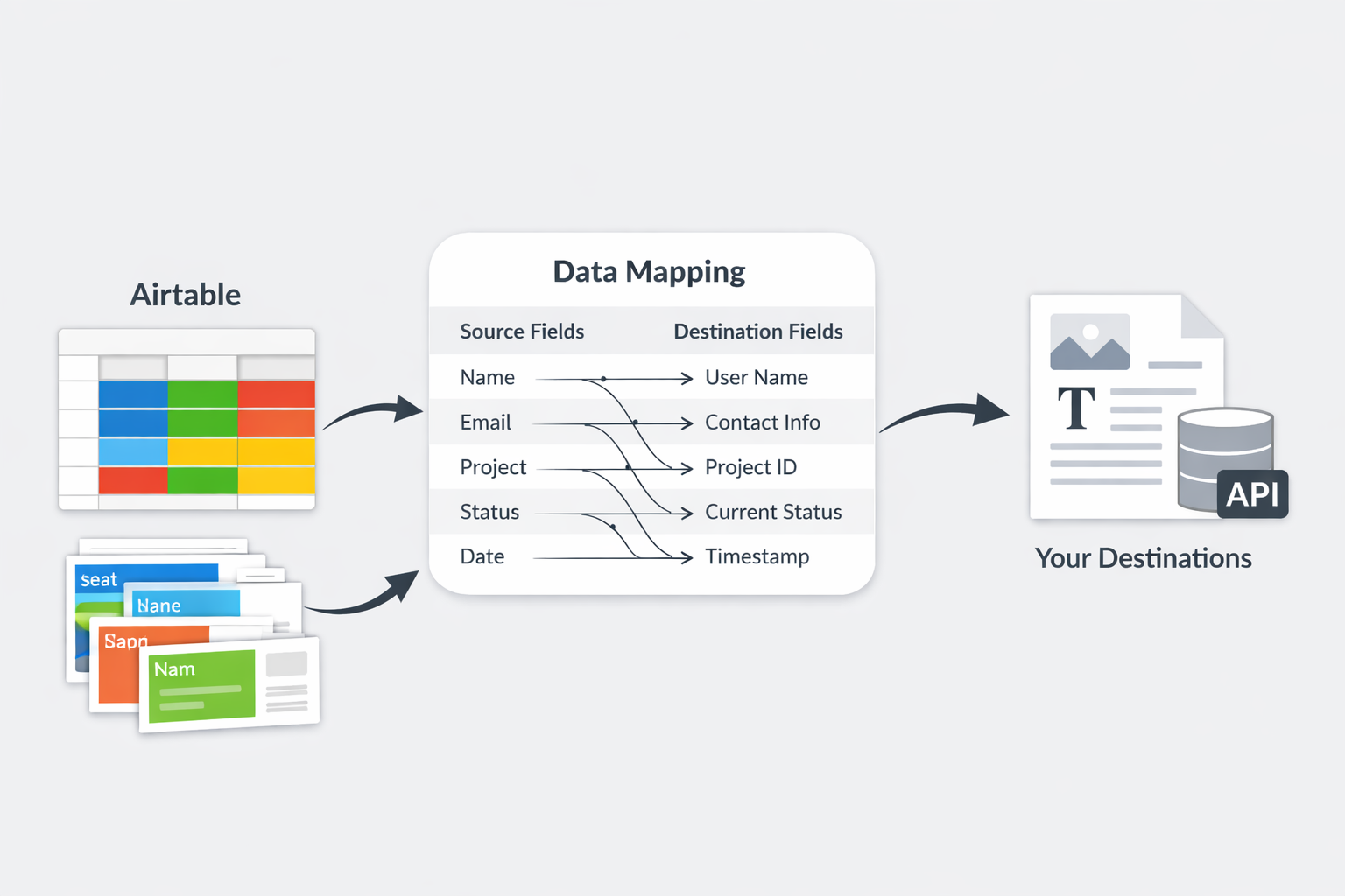 Map data fields to document template placeholders